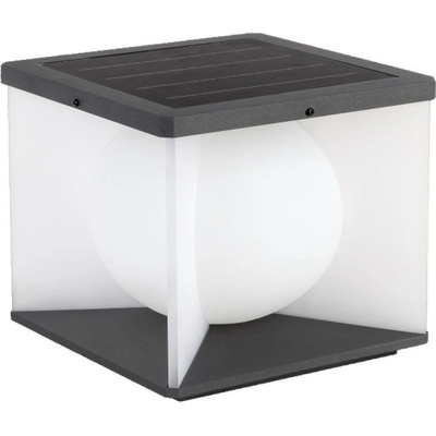 V-TAC 8W LED Соларна Градинска Лампа (2305A-305A-305mm) 3000K Черно-бяло Тяло - 23352 (23352)