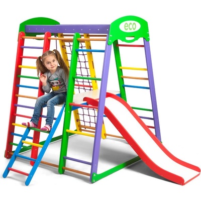 KinderSport hrací sestava EcoPlus2 s ribstole a se skluzavkou