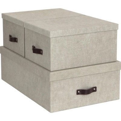 Bigso Inge Canvas Paper Laminate úložný box 31 cm 15 cm 47 cm béžová