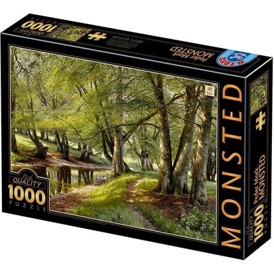 D-TOYS Letní den v lese s jeleny v pozadí 1000 dílků