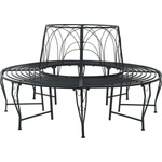 vidaXL Дървесен бенч 8 -местен Ø 160 x 89 см steel Черно Кръгла (42029515)