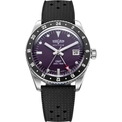 Vulcain Skindiver GMT - Purple - Rubber Tropic