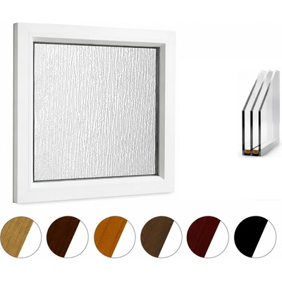 Aluplast Jednokřídlé okno fixní, 500-590 x 1600 mm bílá, neprůhledné neotevíratelné Trojsklo Ug=0,7