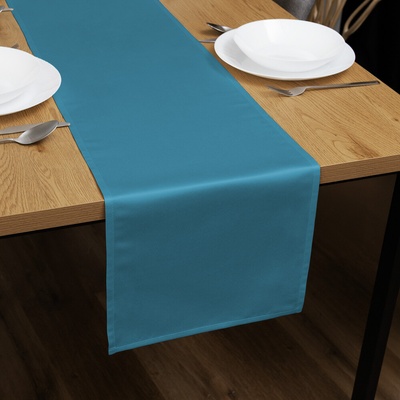 Biante satén behúň polyesterový Satén LUX-033 Petrolejovo modrý 20x120 cm