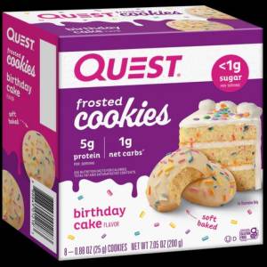 QUEST Nutrition Quest Frosted Cookies | Soft Baked ~ No Sugar [8 x 25 грама] Фъстъчено масло