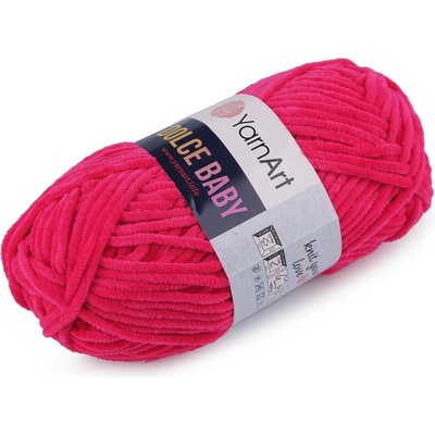 Pletací žinylková příze Dolce Baby 50 g Varianta: 14 (759) pink tmavá, Balení: 1 ks 49607/120841/236676