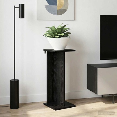 vidaXL Стойка за растения Черен дъб 25 x 25, 5 x 60, 5 см (899660)