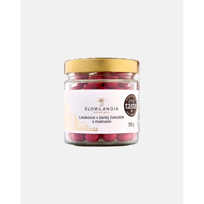 Slowlandia Lieskovce v bielej čok. s malinami 200 g