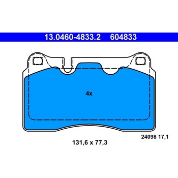 ATE Sada brzdových platničiek kotúčovej brzdy 13046048332