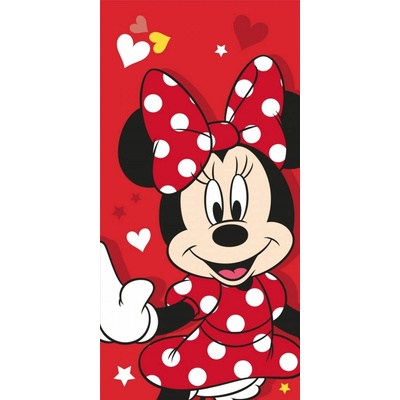 Jerry Fabrics uterák Minnie červené srdce 70 x 140 cm