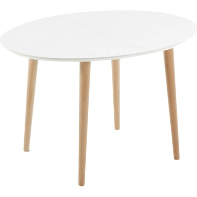 Kave Home Bílý lakovaný rozkládací jídelní stůl Oqui 120/200 x 90 cm