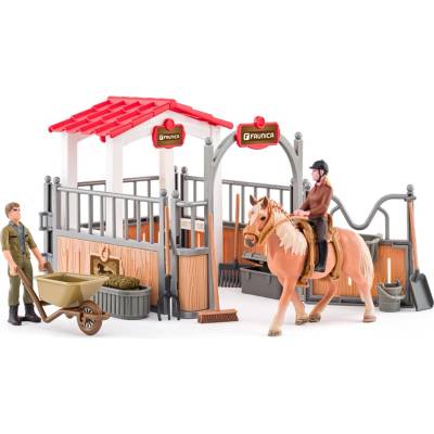 Faunica Игрален комплект Faunica - Малка конюшня, с конче и аксесоари, 34 части (96038)