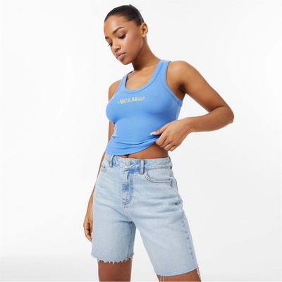 Jack Wills Потник Jack Wills Scoop Neck Rib Tank Top - Ultra Marine