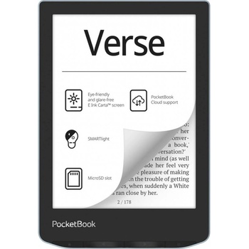 Image 1 of PocketBook Електронен четец PocketBook Verse PB629 - 6" E-Ink Carta, SMARTlight, 8GB + microSD, Wi-Fi, USB-C - 2 Цвята (Сив, Син)