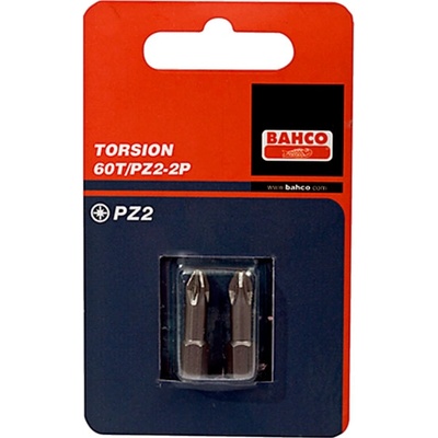 Bity Torzní v balení v blistru pro šrouby Pozidriv 25 mm BAHCO 60T/PZ2-2P