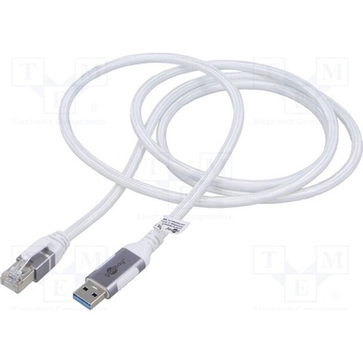 Goobay 74166 USB 3.1, RJ45 vidlice,USB C vidlice, niklovaný, 1,5m, bílý