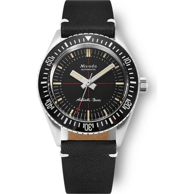 Nivada Grenchen Antarctic 32044A17 - Black Leather White stitching
