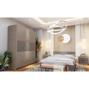 Bogdan Furniture I Спален комплект модел 7070 за матрак 160/200, Мока/Лате