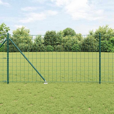 OMAXI Evropský plot s hroty 10 x 1,4 m Ocel potažená PVC Zelená 239273