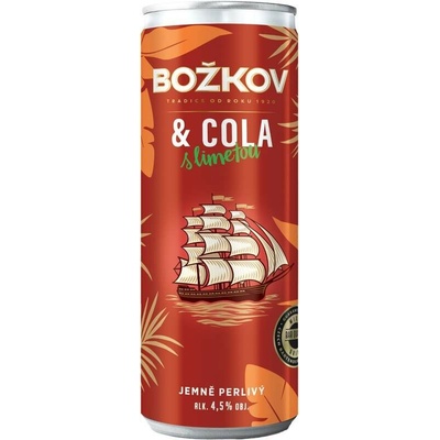 Božkov Originál&Cola s limetou 4,5% 0,25 l (plech)