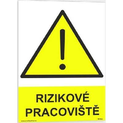 Traiva s.r.o Rizikové pracoviště Verze: Plast 210 x 297 mm (A4) tl. 0.5 mm - Kód: 00277