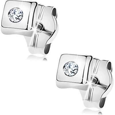 Šperky Eshop diamantové z bílého zlata lesklý čtvereček briliant čiré barvy BT501.63