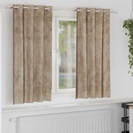 Pure Line Home Кадифени завеси в цвят таупе с метални халки, 2 бр. , 140 x 175 см