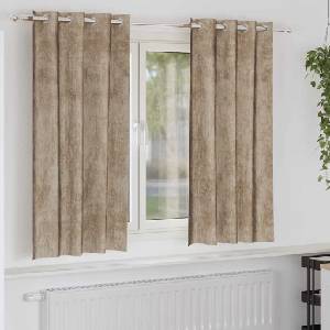 Pure Line Home Кадифени завеси в цвят таупе с метални халки, 2 бр. , 140 x 175 см