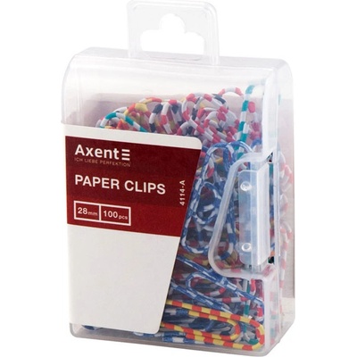 Кламери цветни 28 mm зебра Axent 100 бр (1903006-4114-A)
