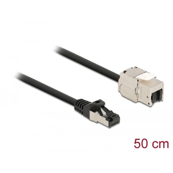 Delock 87025 50cm Cat. 6A RJ45 мъжки - RJ45 женски с модулен кабел Keystone (87025)