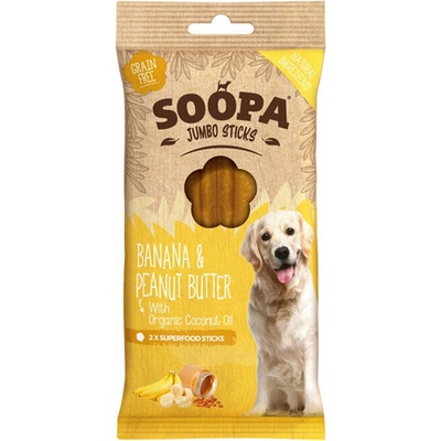 Soopa Pets Soopa dentálna tyčinky Jumbo s banánem a arašídovým máslem 170 g
