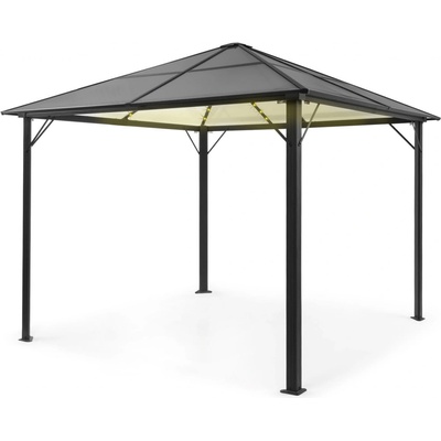 Blumfeldt Pantheon Solid Sky Ambient Solar, pavilon s šedou střechou, 3 × 3 m polykarbonát, hliník (HMD1-PSSAmSolar3x3) – Zboží Dáma