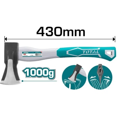 TOTAL Брадва с клин за цепене на дърва, total, 1 кг (tl tht798016)