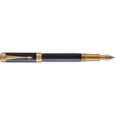Parker 1502/8131370 Royal Duofold Prestige Blue Chevron plnicí pero Centennial M zlatý hrot 18 karátů