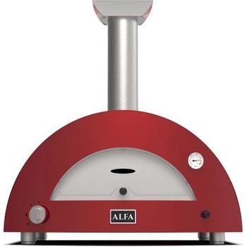 Alfa Pizza pec na drevo a plyn 3 Pizze hybrid červená antik