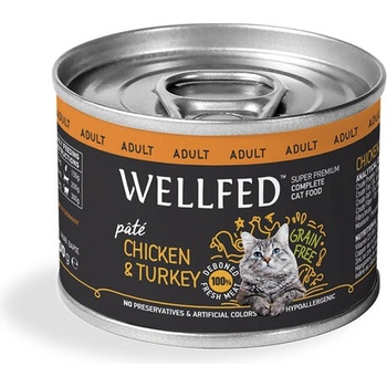 Image 1 of WELLFED Консерва за възрастни котки с пиле и пуйка