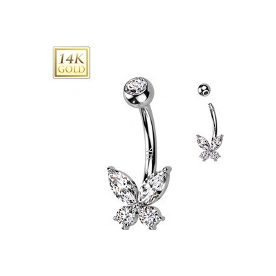 Šperky4U zlatý piercing do pupíku ZL01256-WG