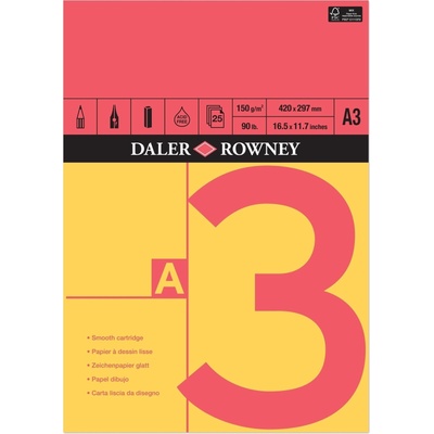 Daler-Rowney Red and Yellow Drawing Paper Скицник 25 A3 150 g (434130300)
