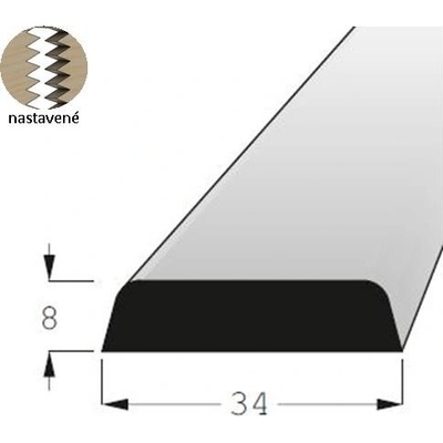 Lišta krycí smrk 34x8mm, délka 240cm, nastavovaná