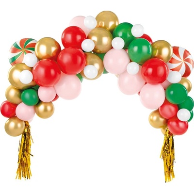 PartyDeco Balónová girlanda Vánoce 170 x 155 cm