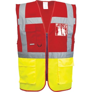 Portwest hi-vis paris executive c276 / Светлоотразителна жилетка - hv жълто/червено m (c276yrem)