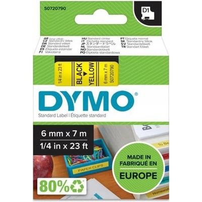 páska do štítkovače DYMO D1 43618 Barva pásky: žlutá Barva písma:černá 6 mm 7 m