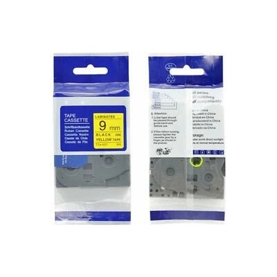 kompatibilná páska pre BROTHER TZ621 čierne písmo, žltá páska Tape (9mm)