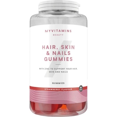 MyProtein MyVitamins Vegan Hair, Skin & Nails Gummies 60 bonbonů, jahoda