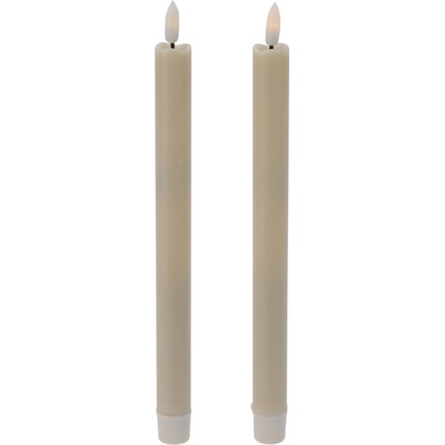 Home Styling Collection Voskové stolní svíčky s LED, 25 cm, béžová béžová