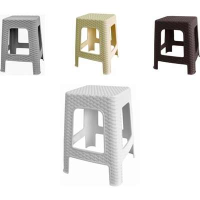 MEGA PLAST Taburet I zahradní polyratan, antracit 36 x 33 x 33cm – Sleviste.cz