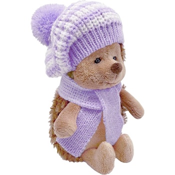 Orange Toys Плюшена играчка Orange Toys Life - Пухкавият таралеж, с раирана лилава барета, 15 cm (OS001-221/15A)