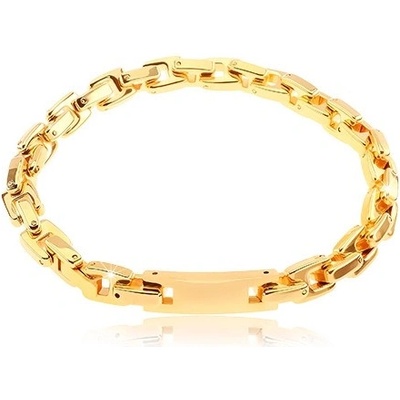 Šperky eshop z chirurgické oceli se známkou řetěz z hranatých článků zlatá AB10.17