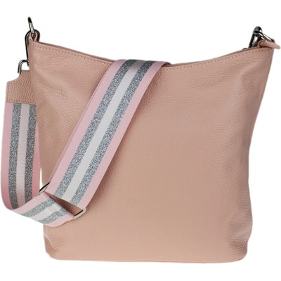 NovaKabelka.sk Amalia Rosa Chiara I kožená talianska crossbody kabelka ružová