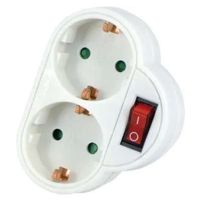 KONEKTO АДАПТЕР С ЩЕПСЕЛ и КЛЮЧ 2 ГНЕЗДА konekto (kn41082)